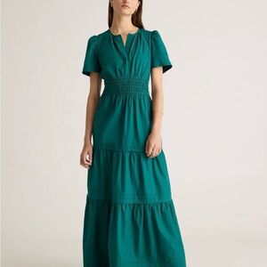 Quince Elegant Green Maxi Dress